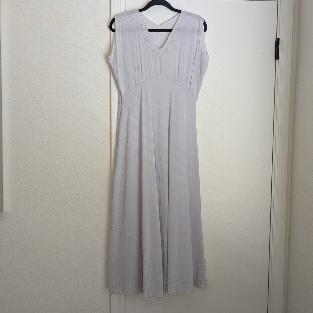 Vintage Silk Dress M, Light Blue - Handmade, Italy
